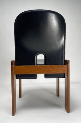 Black Leather Model 121 Chairs attributed to Tobia Scarpa for Cassina, Italy, 1967, Set of 2-KKZ-1814235