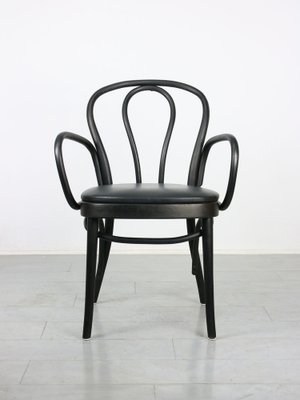 Black Leather No. 18 Chair with Arms by Michael Thonet for Thonet-HGJ-975714