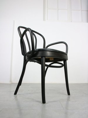 Black Leather No. 18 Chair with Arms by Michael Thonet for Thonet-HGJ-975714