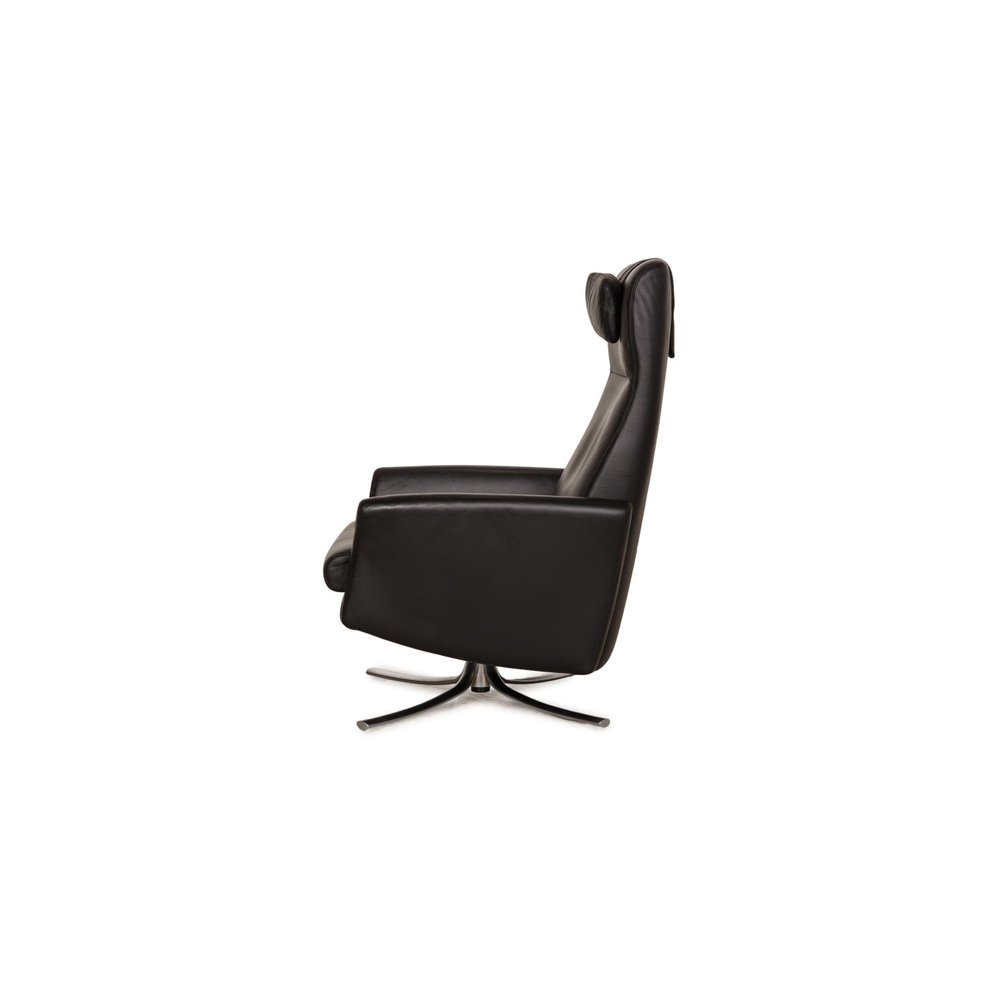 Black Leather Recliner Armchair from Intertime