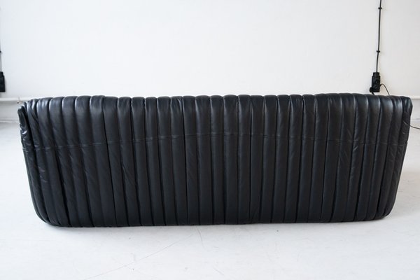 Black Leather Sandra Sofa Set by Annie Hieronimus for Ligne Roset, 1973, Set of 7-IXA-1787071