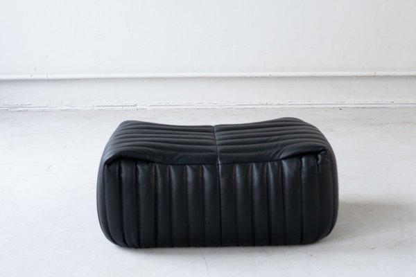 Black Leather Sandra Sofa Set by Annie Hieronimus for Ligne Roset, 1973, Set of 7-IXA-1787071