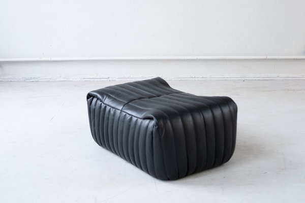 Black Leather Sandra Sofa Set by Annie Hieronimus for Ligne Roset, 1973, Set of 7-IXA-1787071