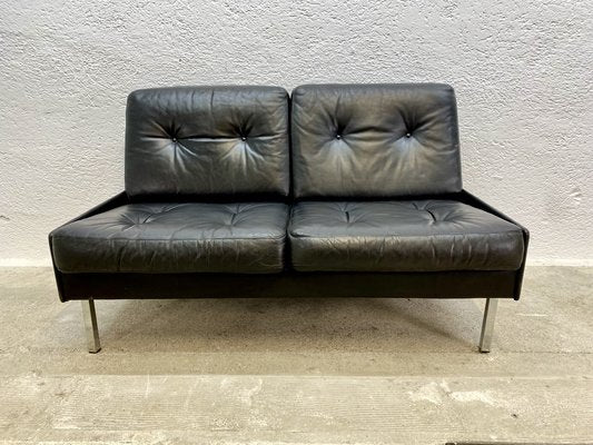 Black Leather Sofa, 1970s-ZFK-2041348