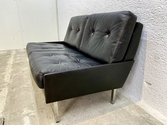 Black Leather Sofa, 1970s-ZFK-2041348