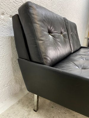 Black Leather Sofa, 1970s-ZFK-2041348