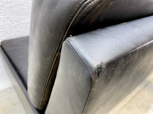 Black Leather Sofa, 1970s-ZFK-2041348