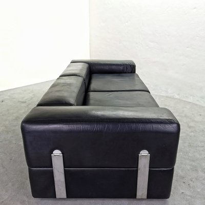 Black Leather Sofa Bed Mod 711 by Titoli Agnoli for Cinova, 1968-PRS-1812491