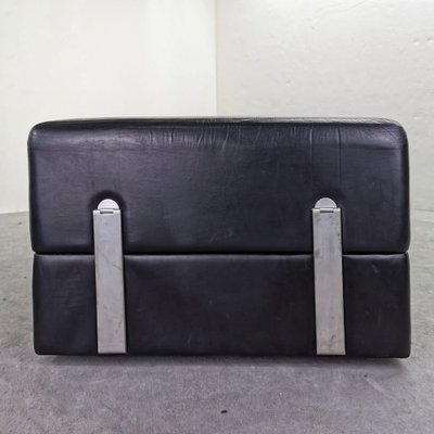 Black Leather Sofa Bed Mod 711 by Titoli Agnoli for Cinova, 1968-PRS-1812491