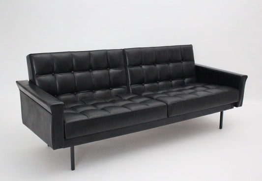 Black Leather Sofa by Johannes Spalt for Wittmann, 1960s