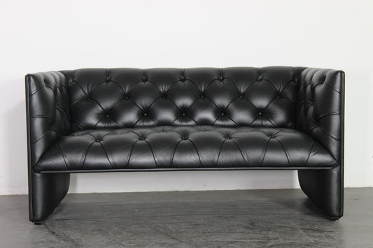 Black Leather Sofa by Wittmann Edwards