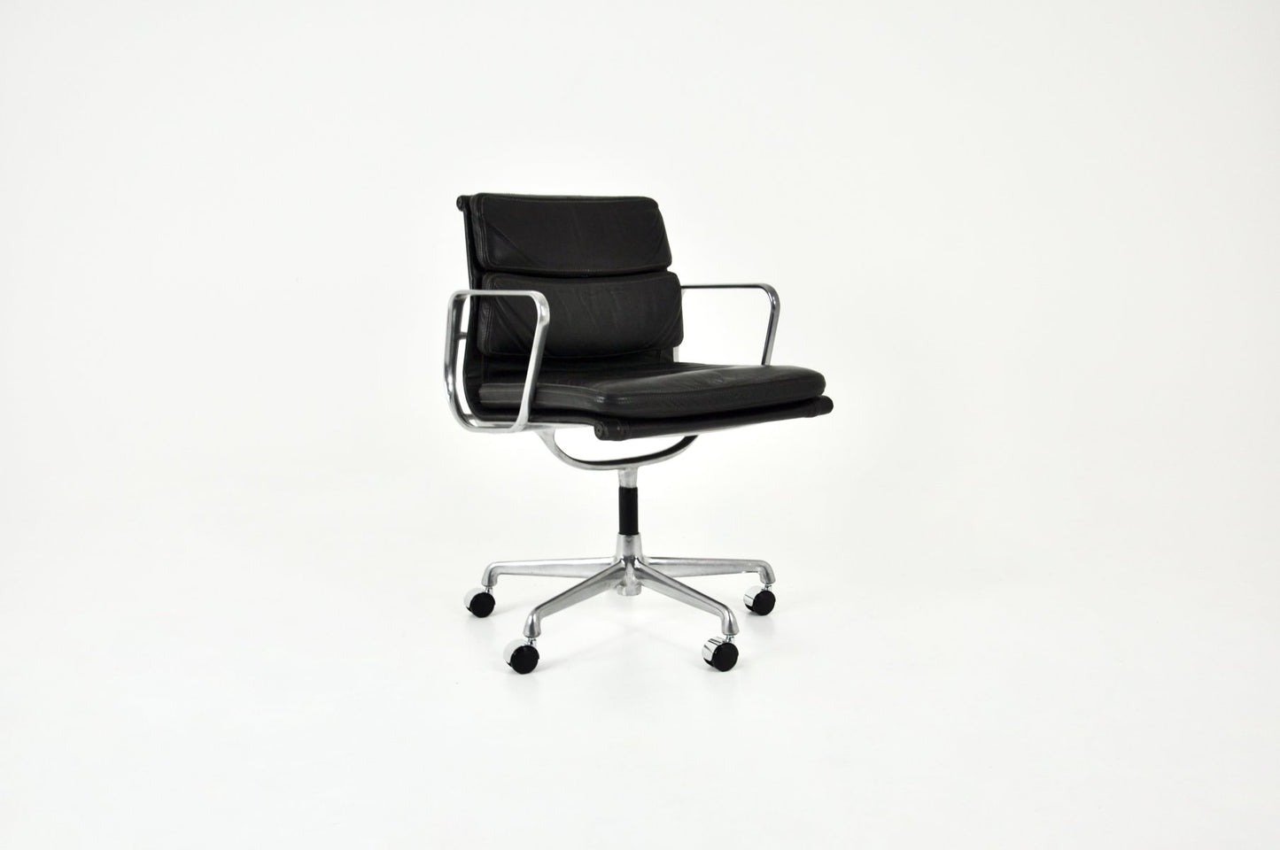 Black Leather Soft Pad Office Chair by Charles & Ray Eames for ICF, 1970s