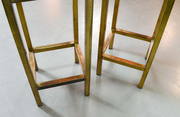 Black Leather Square Bar Stools, 1960s, Set of 2-IXC-1384261