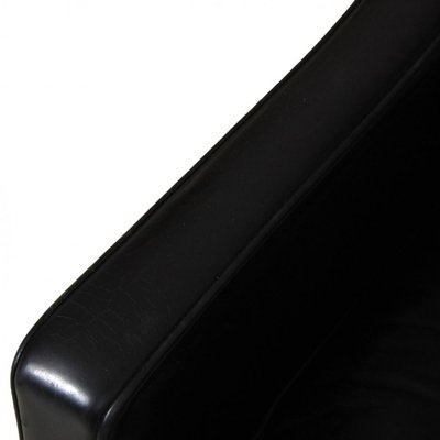 Black Leather Wingchair by Børge Mogensen for Fredericia-MTD-1426046