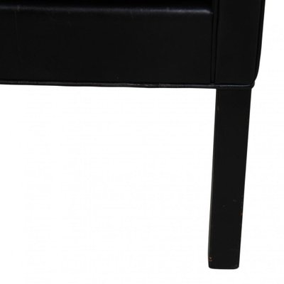 Black Leather Wingchair by Børge Mogensen for Fredericia-MTD-1426046