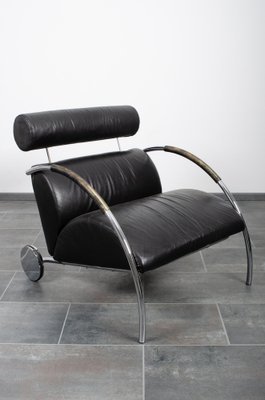 Black Leather Zyklus Armchair by Peter Maly for COR-IV-1135047