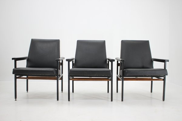 Black Leatherette Armchair, 1970s-TZ-574831