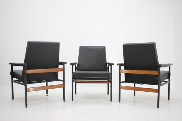 Black Leatherette Armchair, 1970s-TZ-574831