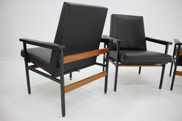 Black Leatherette Armchair, 1970s-TZ-574831