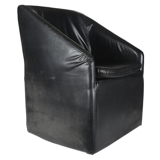 Black Leatherette Armchair, 1980s