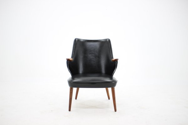 Black Leatherette Armchair by Erling Olsen, Denmark, 1970s-TZ-991911