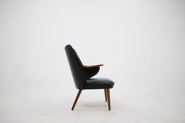 Black Leatherette Armchair by Erling Olsen, Denmark, 1970s-TZ-991911