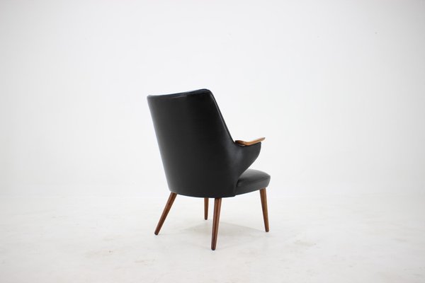 Black Leatherette Armchair by Erling Olsen, Denmark, 1970s-TZ-991911