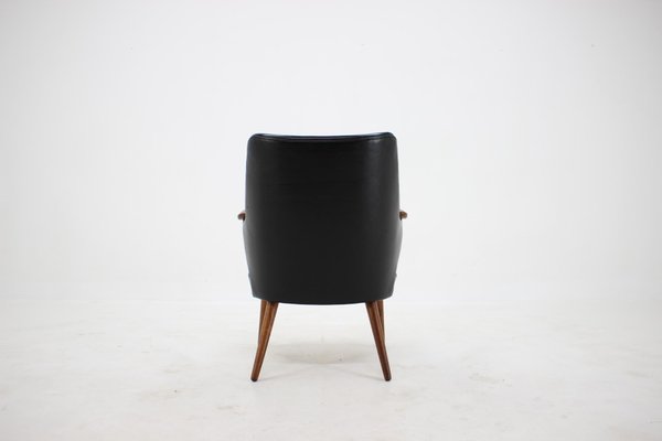 Black Leatherette Armchair by Erling Olsen, Denmark, 1970s-TZ-991911