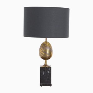 Black Marble and Brass Table Lamp, 1970s-VT-640067