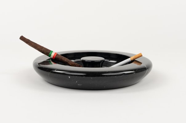 Black Marble Ashtray attributed to Angelo Mangiarotti, Italy, 1970s-LYQ-1794026