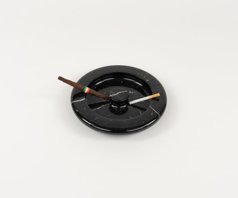 Black Marble Ashtray attributed to Angelo Mangiarotti, Italy, 1970s-LYQ-1794026