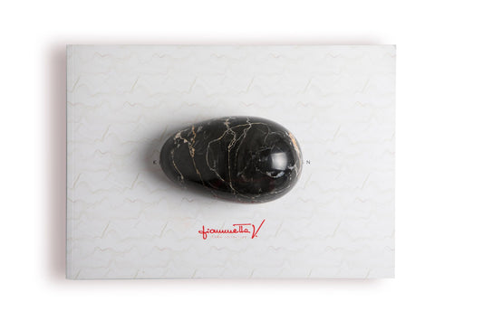 Black Marble Paperweight with Mouse Shape