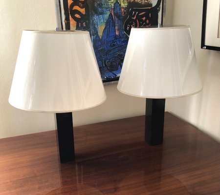 Black Marble Table Lamps Model 180 by Florence Knoll for Knoll International, Set of 2-LXP-1078677