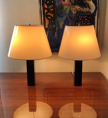 Black Marble Table Lamps Model 180 by Florence Knoll for Knoll International, Set of 2-LXP-1078677