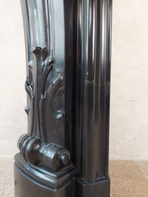 Black Marble Three Shell Mantelpiece-TDA-1785097