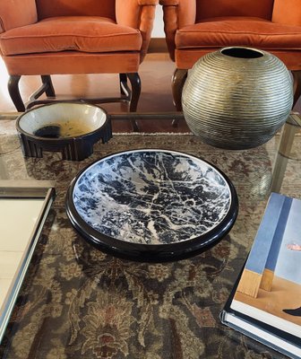 Black Marbled Ceramic Centerpiece by Alvino Bagni, 1970-TXN-1771301