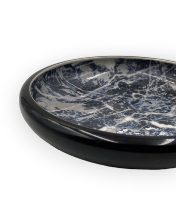 Black Marbled Ceramic Centerpiece by Alvino Bagni, 1970-TXN-1771301