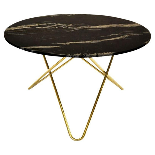 Black Marquina Marble and Brass Big O Table by Ox Denmarq