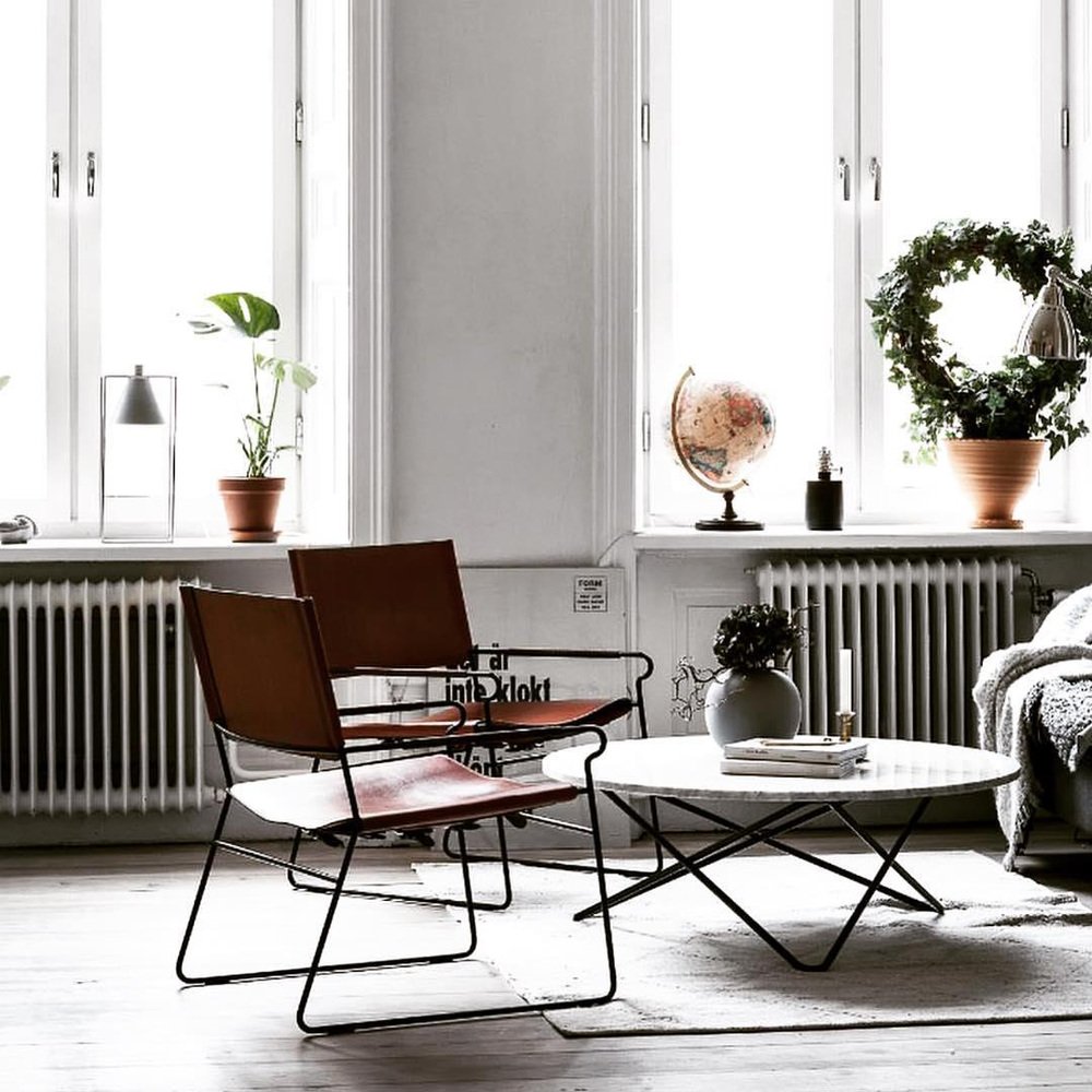 Black Marquina Marble and Steel O Table by OxDenmarq