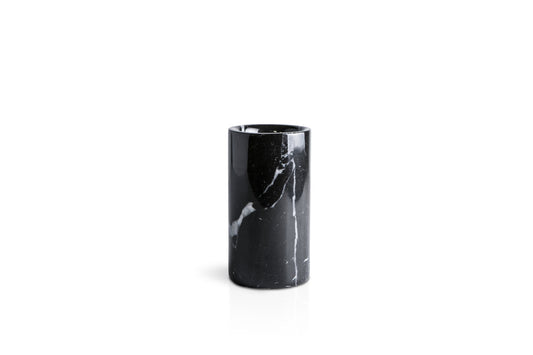 Black Marquina Marble Rounded Toothbrush Holder from FiammettaV Home Collection