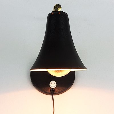 Black Metal and Brass Cocotte Table Lamp, 1950s-YBU-664525