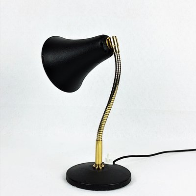 Black Metal and Brass Cocotte Table Lamp, 1950s-YBU-664525