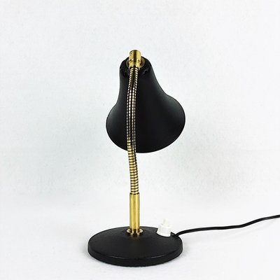 Black Metal and Brass Cocotte Table Lamp, 1950s-YBU-664525