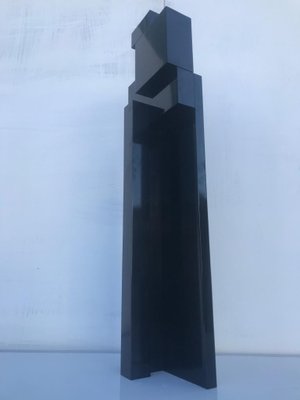 Black Metal Sculpture by Igino Legnaghi, 1971-OLY-595789