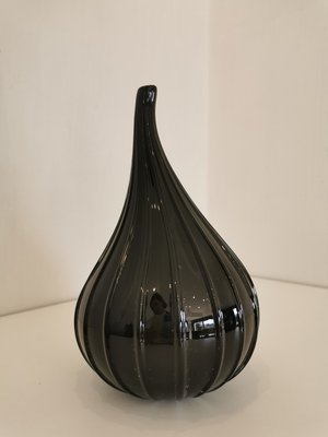 Black Murano Glass Drops Vase by Stelon Renzo for Salviati-OZE-1282709