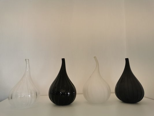 Black Murano Glass Drops Vase by Stelon Renzo for Salviati-OZE-1282709