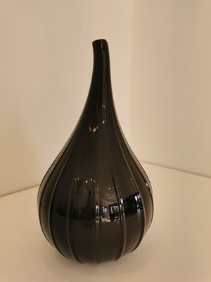 Black Murano Glass Drops Vase by Stelon Renzo for Salviati-OZE-1282709