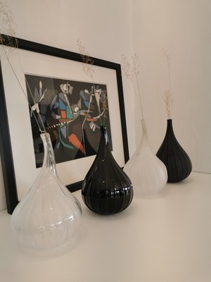 Black Murano Glass Drops Vase by Stelon Renzo for Salviati-OZE-1282709