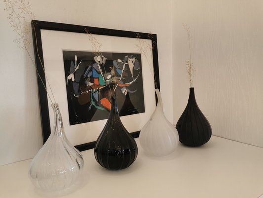 Black Murano Glass Drops Vase by Stelon Renzo for Salviati-OZE-1282709