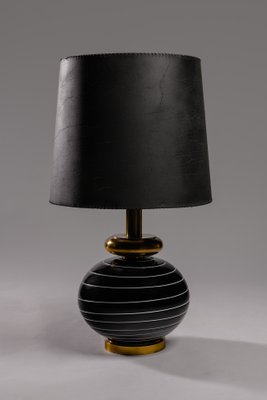 Black Murano Glass Table Lamp, Italy, 1970s-XWN-1436188